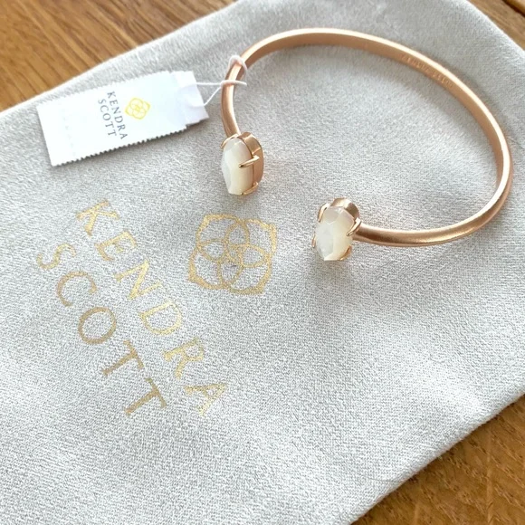 NWT Kendra Scott 14k rosegold mother of pearl bracelet - Picture 1 of 7